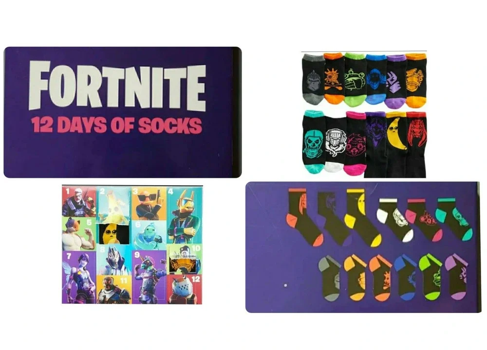 FORTNITE 12 Pairs of Kids Socks • 12 Day Advent Sock Character Gamer Feet Ware
